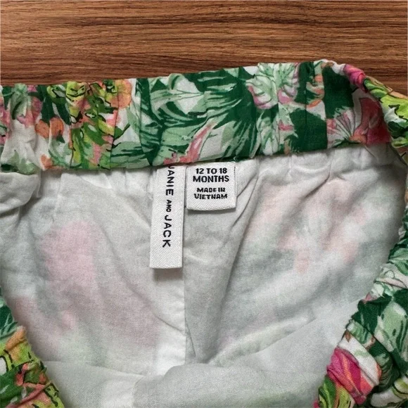 Janie and Jack Tropical Floral Ruffle Hem Shorts Size 12-18 Months - Picture 4 of 4